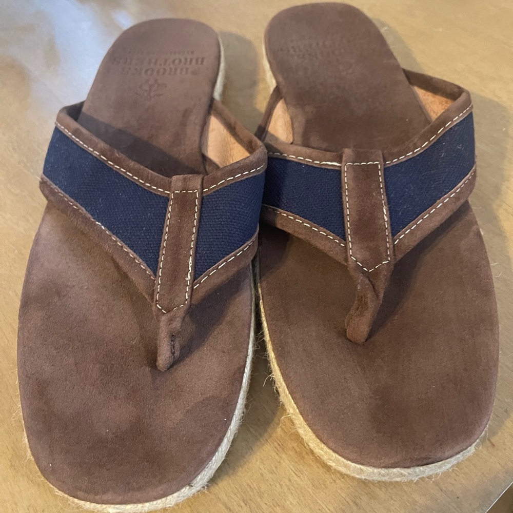 Brooks Brothers Espadrille Suede leather Sandals sz 11